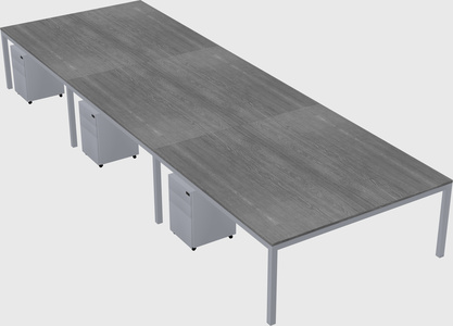 Shared rectangular desk