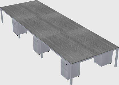 Shared rectangular desk