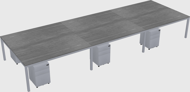 Shared rectangular desk