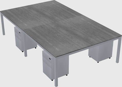 Shared rectangular desk