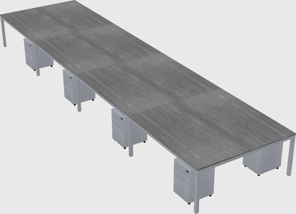 Shared rectangular desk