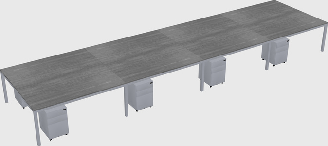 Shared rectangular desk
