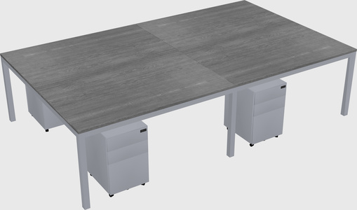 Shared rectangular desk