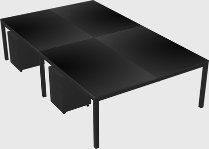 Shared rectangular desk