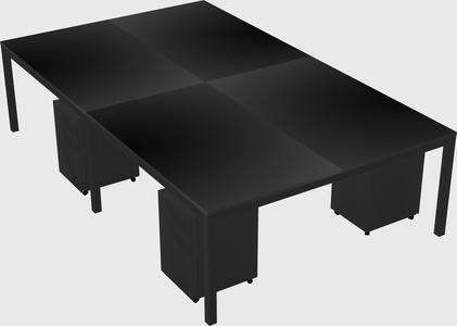 Shared rectangular desk