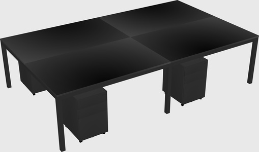 Shared rectangular desk
