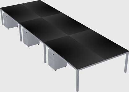 Shared rectangular desk