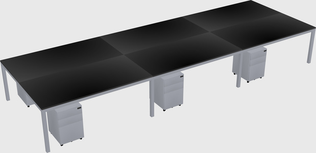 Shared rectangular desk