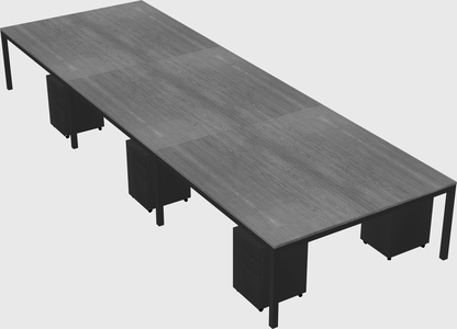 Shared rectangular desk