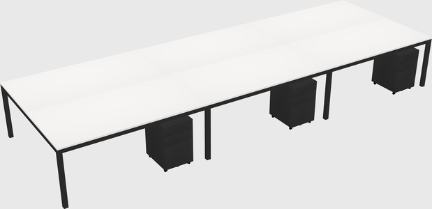 Shared rectangular desk
