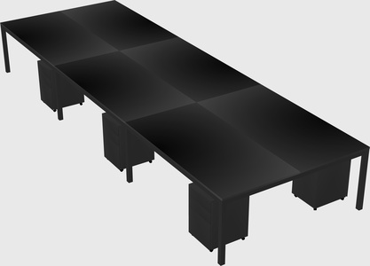 Shared rectangular desk