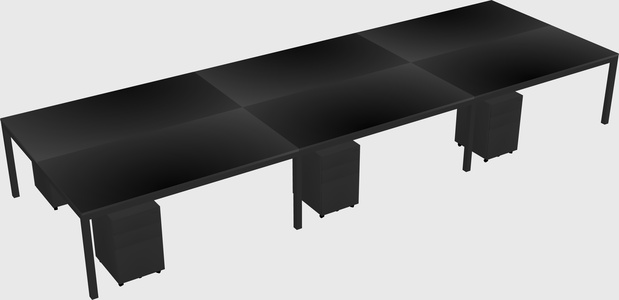 Shared rectangular desk