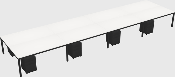 Shared rectangular desk