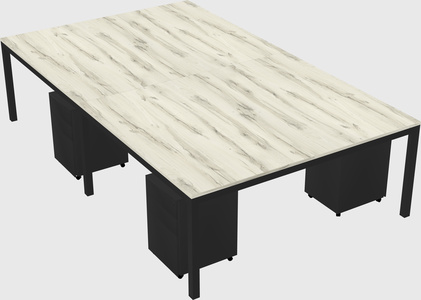 Shared rectangular desk