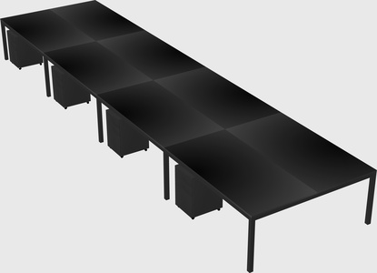 Shared rectangular desk