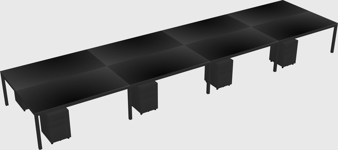 Shared rectangular desk