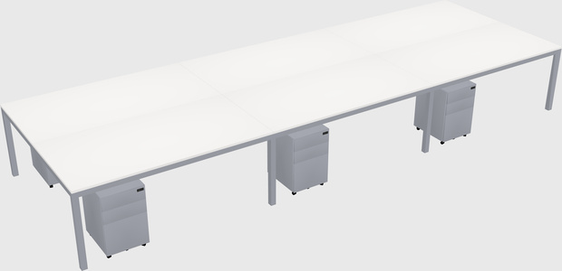 Shared rectangular desk