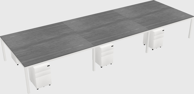 Shared rectangular desk