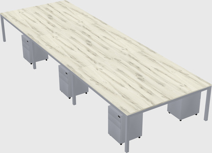 Shared rectangular desk