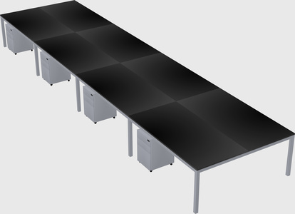 Shared rectangular desk