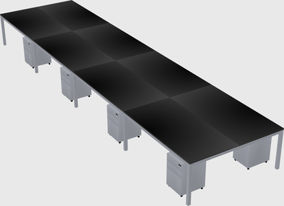 Shared rectangular desk