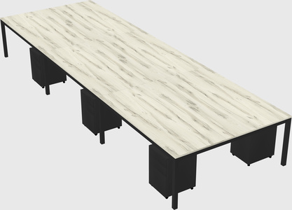 Shared rectangular desk