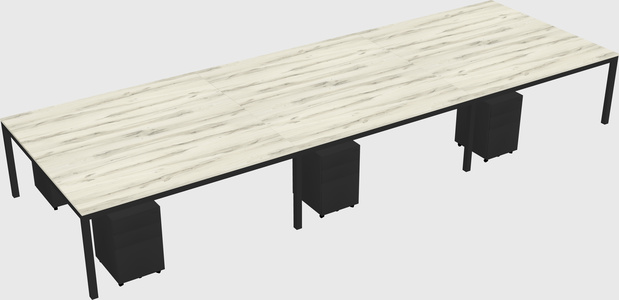 Shared rectangular desk