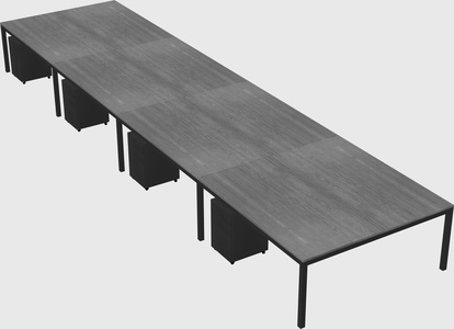 Shared rectangular desk