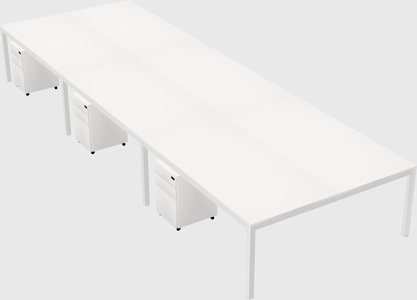 Shared rectangular desk