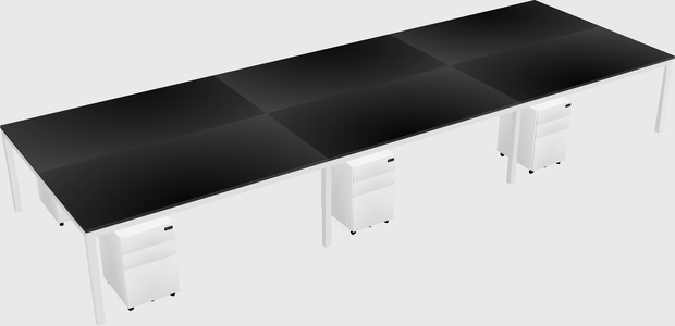 Shared rectangular desk