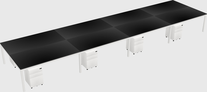 Shared rectangular desk