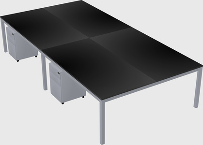 Shared rectangular desk