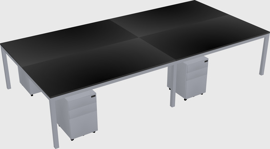 Shared rectangular desk