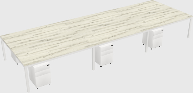 Shared rectangular desk