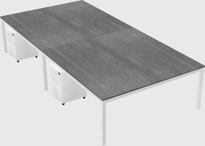 Shared rectangular desk
