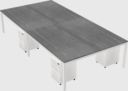 Shared rectangular desk