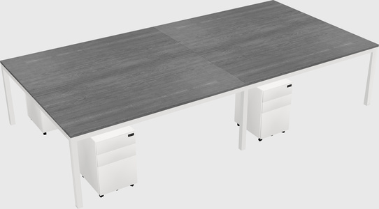 Shared rectangular desk