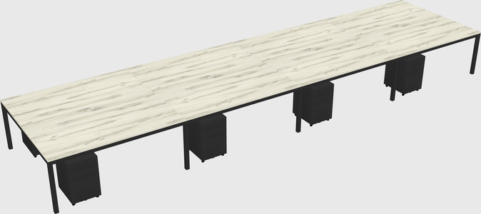 Shared rectangular desk