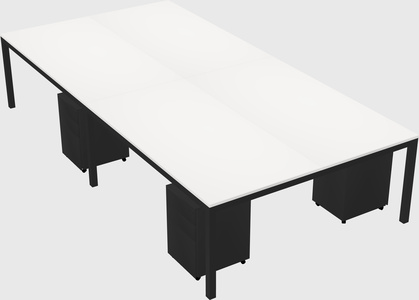 Shared rectangular desk