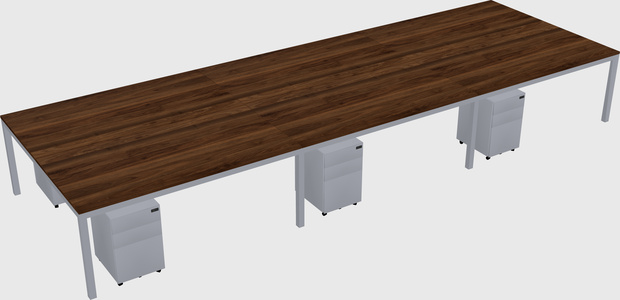 Shared rectangular desk