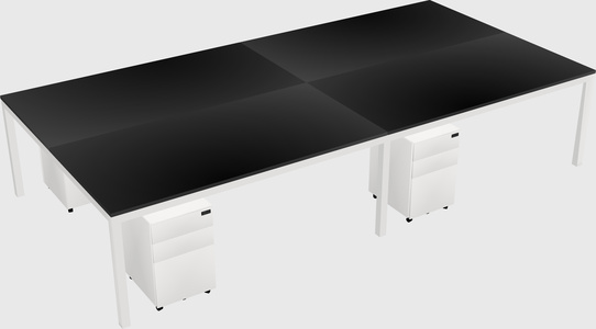 Shared rectangular desk
