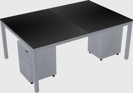 Shared rectangular desk