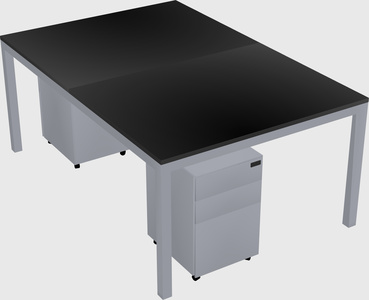 Shared rectangular desk