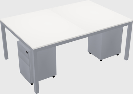 Shared rectangular desk