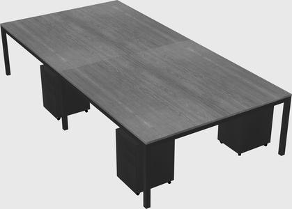 Shared rectangular desk