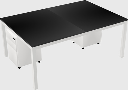 Shared rectangular desk