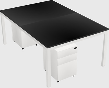 Shared rectangular desk