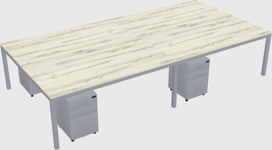 Shared rectangular desk