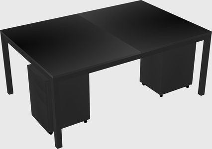 Shared rectangular desk