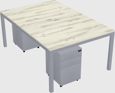 Shared rectangular desk
